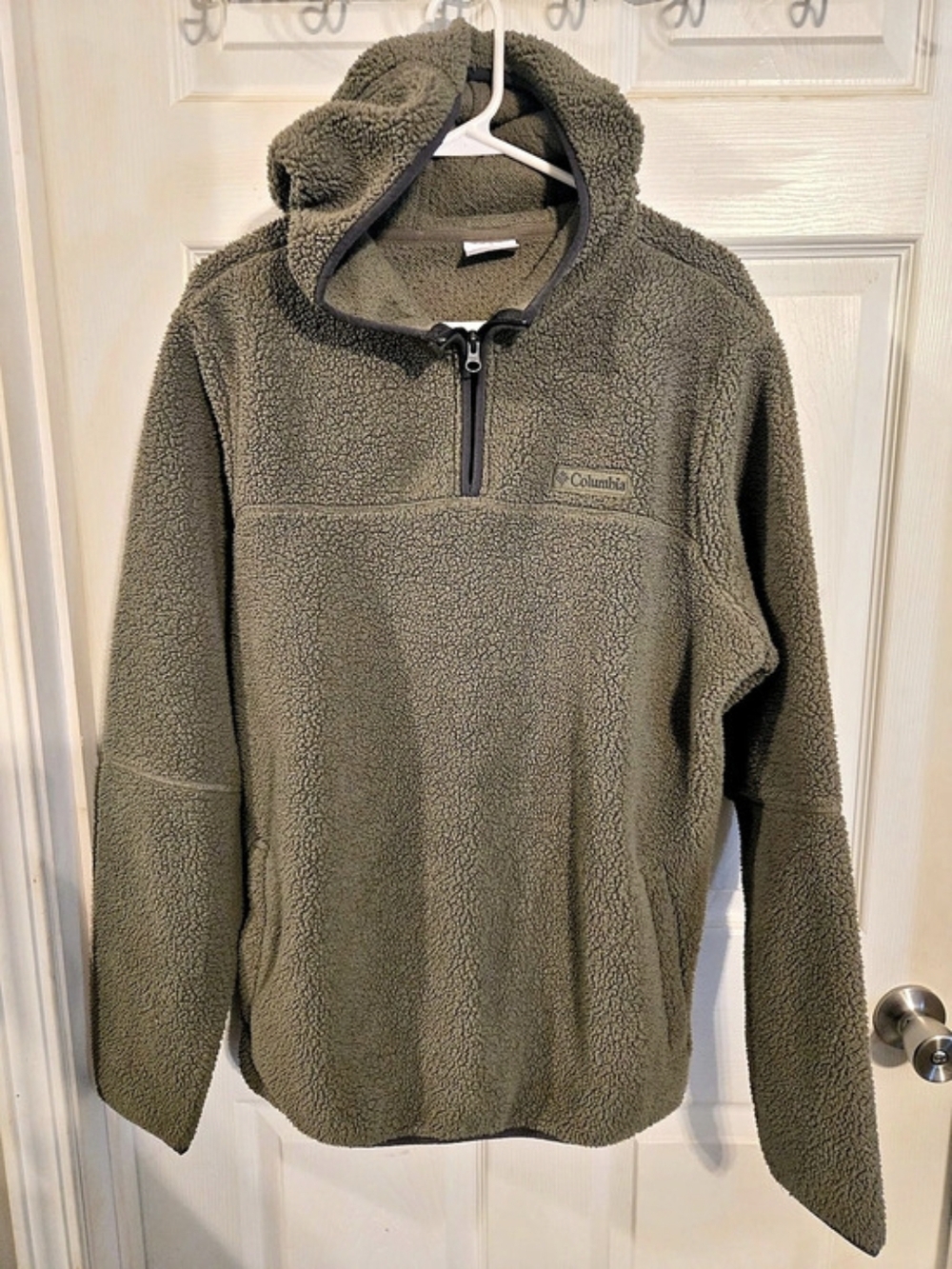 Columbia Men's Green Fleece Quarter-Zip Pullover Size M